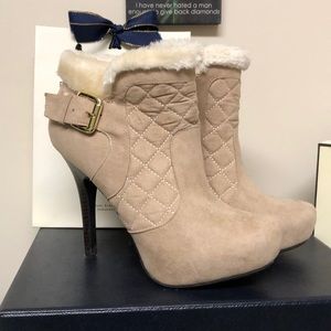 Madeline Girl cream fur booties 6